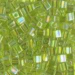 4mm Cube - Transparent Rainbow Lime