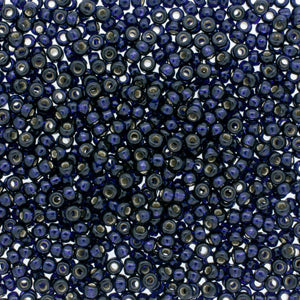 15/0 Miyuki Duracoat Silver Lined Dark Navy Blue