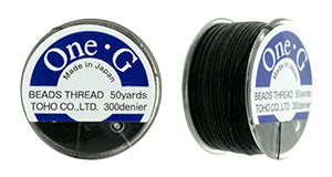 One-G Beading Thread Black