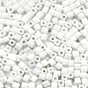 4mm Cube - Opaque Frosted White