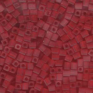 4mm Cube - Transparent Frosted Red
