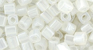 4mm Cube - White Ceylon Pearl